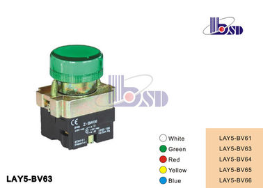 400V DC Green Illuminated Push On Push Off Switch / Led Momentary Switch